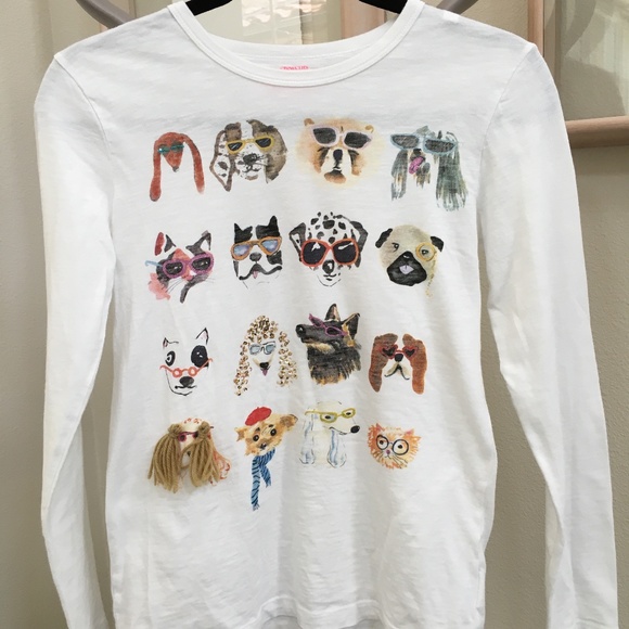 J Crew Dog Lovers Long Sleeve Tshirt Sz 